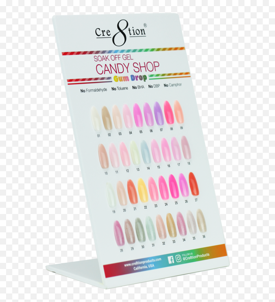 Cre8tion Candy Shop Gum Drop Gel Polish - Vertical Emoji,Gums And Emotions Chart