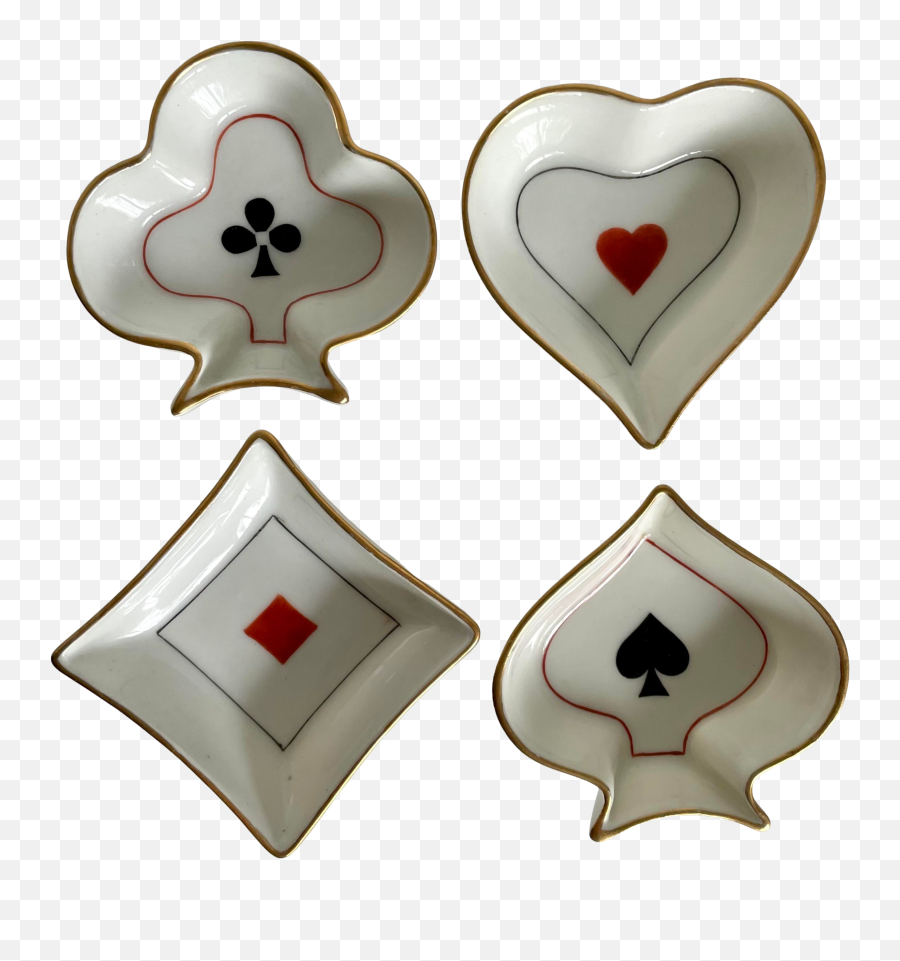 4 Bridge Poker Suit Ashtrays Emoji,Do The French Use A Lot Of Heart Emojis