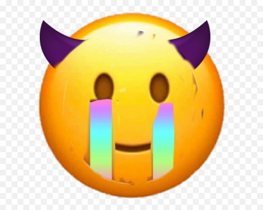 Devil Crying Happy Tears Image - Happy Emoji,Happy Tears Emoticon