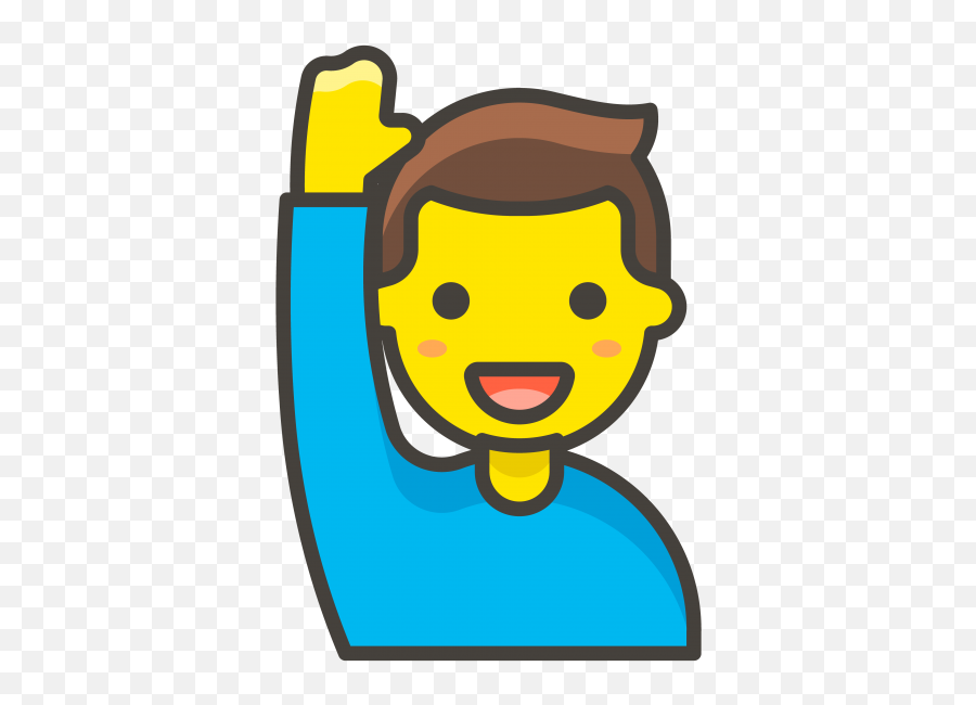 Man Raising Hand Emoji Png Transparent Emoji - Freepngdesigncom,What Does A Guy Mean By Different Emojis