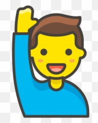 Man Raising Hand Emoji Png Transparent Emoji - Freepngdesigncom,What Does A Guy Mean By Different Emojis