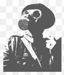 Ww1 Soldier In Gas Mask Black And White Clipart Free Svg - Old War Photos Free Emoji,Mask Leaves Emoji