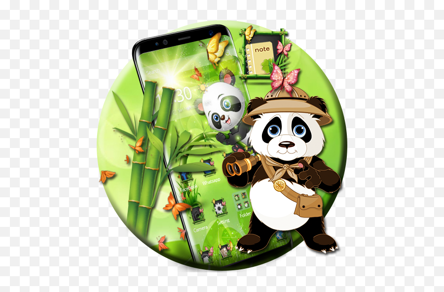 Cute Panda Theme Green Forest Wallpaper Apk Apkpureai - Panda Emoji,Dancing Monkey Emoji