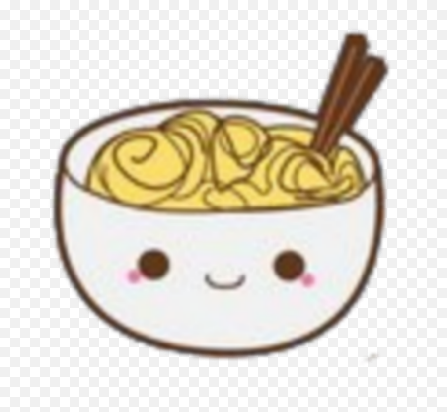 Kawaii Bowl Food Nudels White Sticker - Happy Emoji,Ramen Bowl Emoji