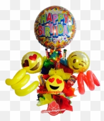 Arreglo De Globos Cumpleaños Monterrey - Happy Emoji,Peluches De Emoticons