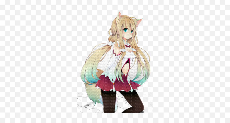 Download Kitsune Girl - Anime Girl Half Wolf Full Size Png Asuna Neko Emoji,Picture Of Anime Girl With Mixed Emotions
