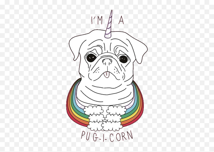 The Most Edited Pug - Acorn Picsart Dog Unicorn Emoji,Corn Snow Emoji