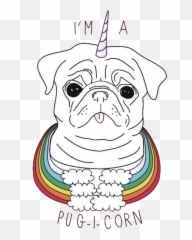 The Most Edited Pug - Acorn Picsart Dog Unicorn Emoji,Corn Snow Emoji