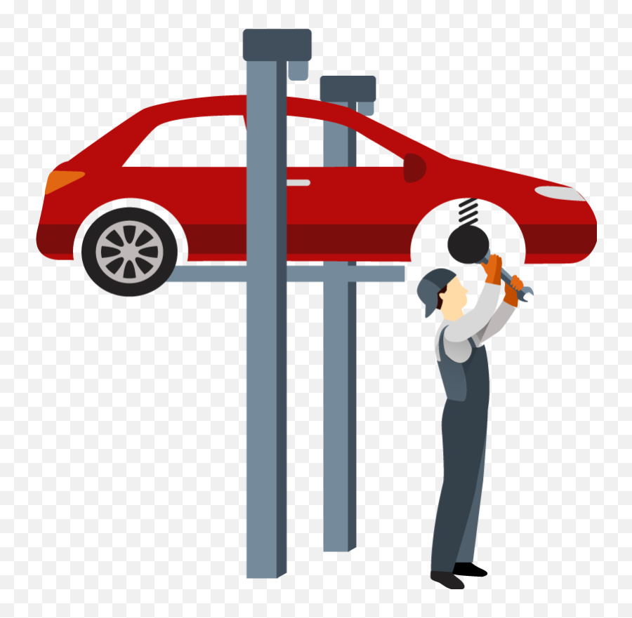 Car On A Lift Cartoon Clipart - Full Size Clipart 5635050 Emoji,Auto Tech Emoji