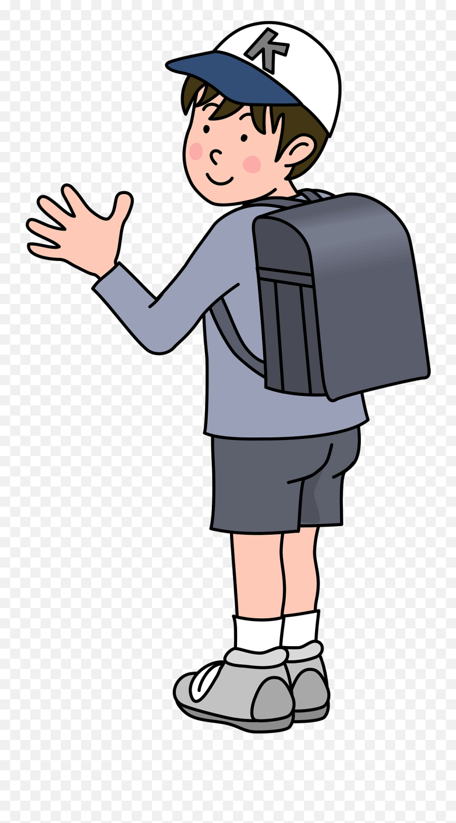 Schoolboy Wearing A Backpack Clipart Free Download Emoji,Happy Emoji With Backpack On