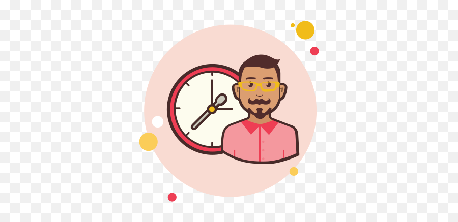 Man With A Clock Icon U2013 Free Download Png And Vector - Happy Emoji,Clock Airplane Emoji