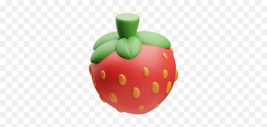 Premium Strawberry 3d Illustration Download In Png Obj Or Emoji,Strawberry Emoji Family