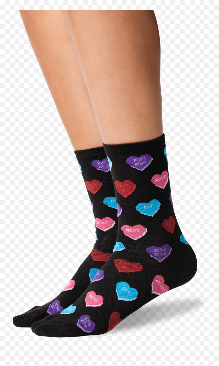 Womens Heart Candy Crew Socks - For Teen Emoji,Heart Clover Beer Night Emoji