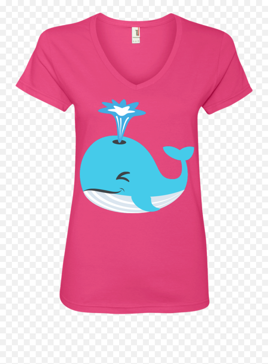 Whale Blow Hole Spray Emoji Ladies V - Funny Tshirt Designs Beer,Hole Emoji