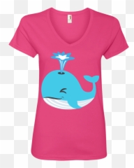 Whale Blow Hole Spray Emoji Ladies V - Funny Tshirt Designs Beer,Hole Emoji