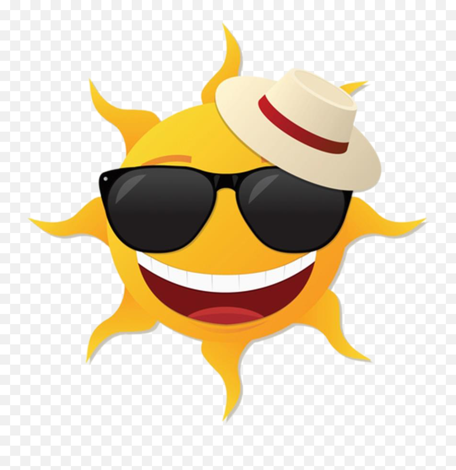 Cartoon Sunglasses - Sun With Sunglasses Png Emoji,Fedora Emoticon