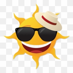 Cartoon Sunglasses - Sun With Sunglasses Png Emoji,Fedora Emoticon