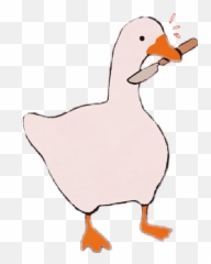 Goose Knife Cute Weird Untitled Sticker - Untitled Goose With Knife Transparent Emoji,Goose Emoji