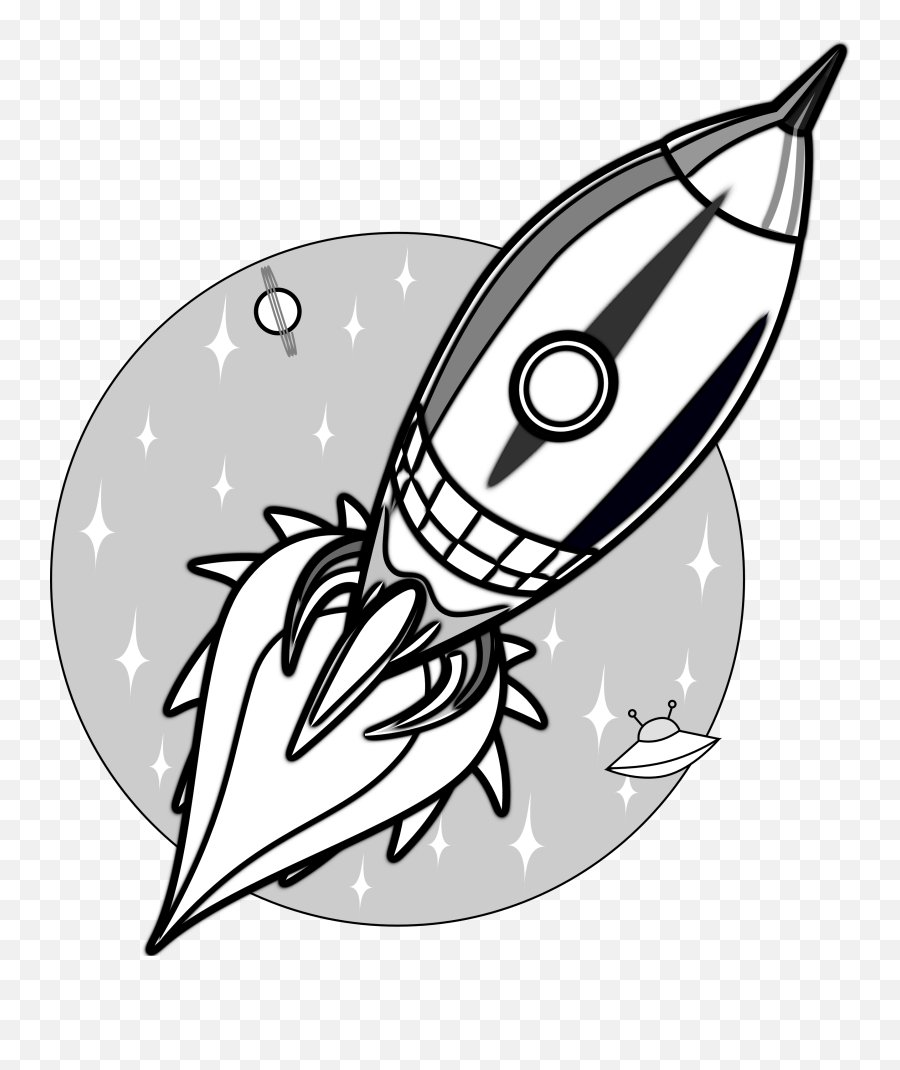 Space Rocket Clip Art Outline Pics - Rockets Black And White Emoji,Rocket Emoji Png