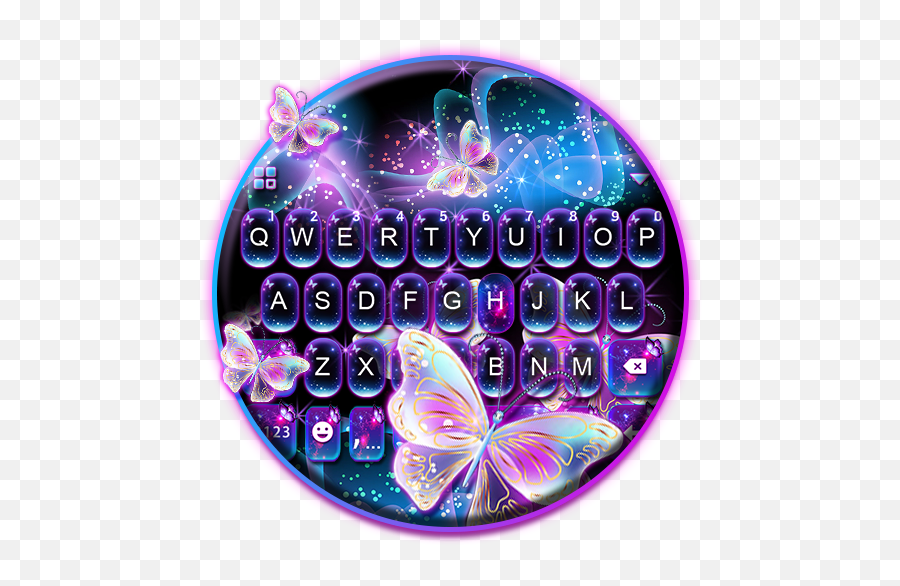 Sparkle Neon Butterfly Keyboard Theme 10 Apk Download - Com Girly Emoji,Sparkle Keyboard Emoticon