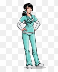 Pop Art Style Female Nurse Cartoon - Female Nurse Cartoon Hero Emoji,Ca Rtoon Girl Stamding Emotions