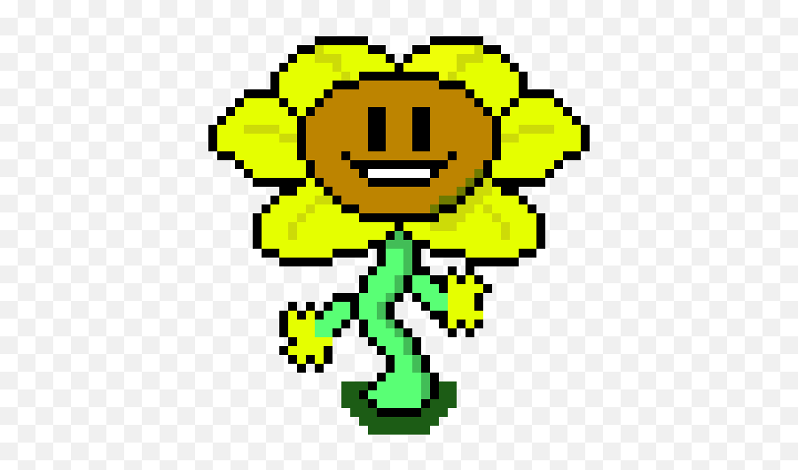 Pixel Art Gallery - Undertale Flowey Emoji,Wicked Grin Emoticon