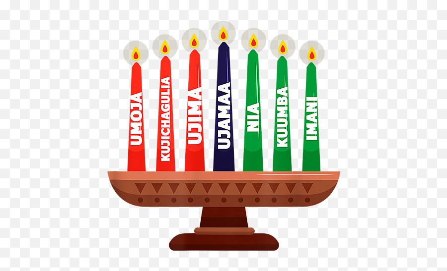 Happy Kwanzaa Kinara Candles African American Holiday Adult - Menorah Emoji,Happy Birthday African American Emojis