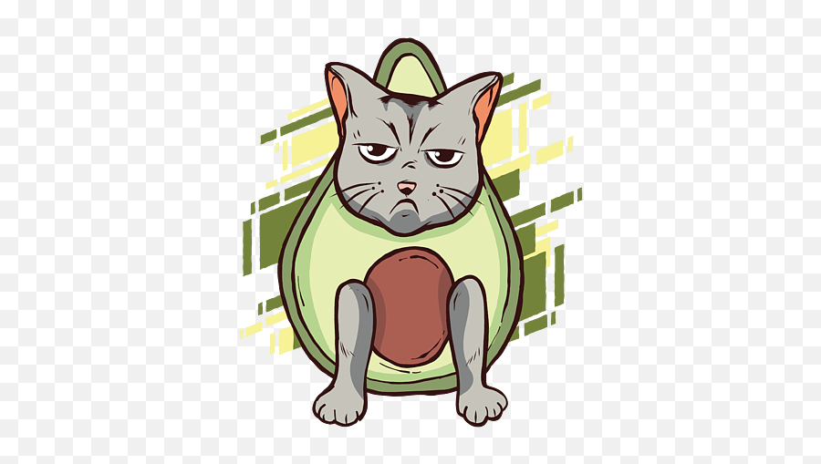 Grumpy Avocado Cat Puzzle For Sale By Roger K - Guacamole Cat Emoji,Grumpy Cat Emotion Poster
