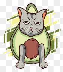 Grumpy Avocado Cat Puzzle For Sale By Roger K - Guacamole Cat Emoji,Grumpy Cat Emotion Poster