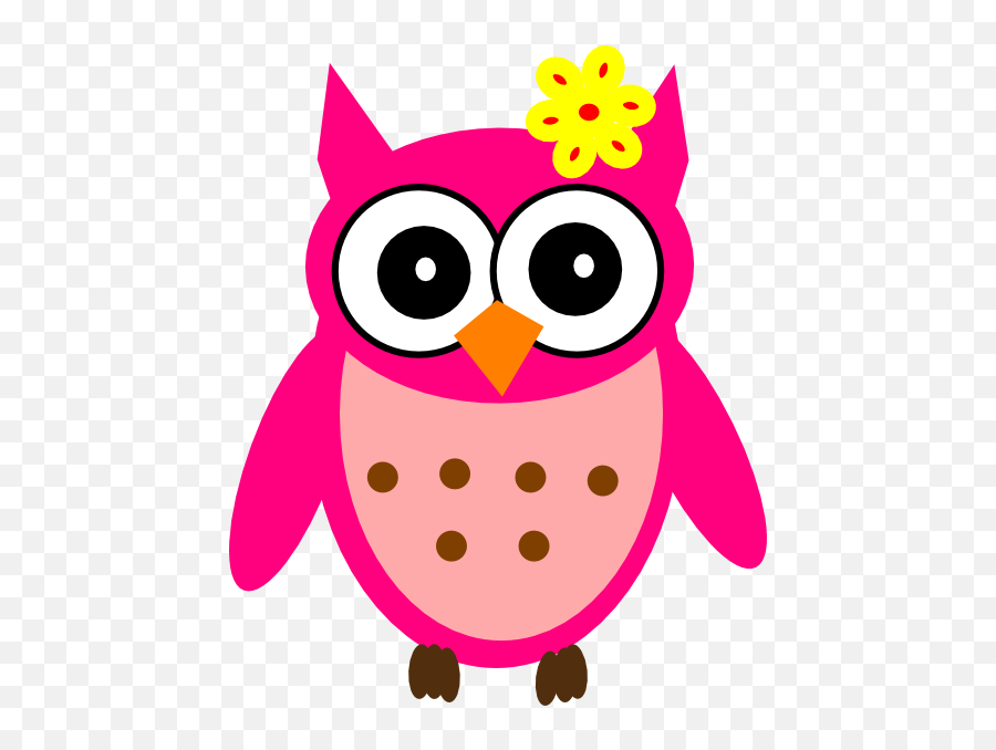 Baby Girl Owl Clipart - Owl Free Clipart Emoji,Pink Owl Emoticon
