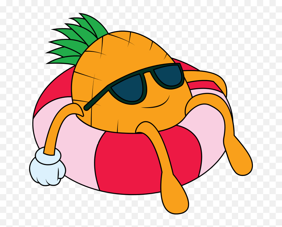 Summer Pineapple Clipart Free Svg File - Cartoon Fruit Png Free Emoji,Pineapple Pizza Emoticon