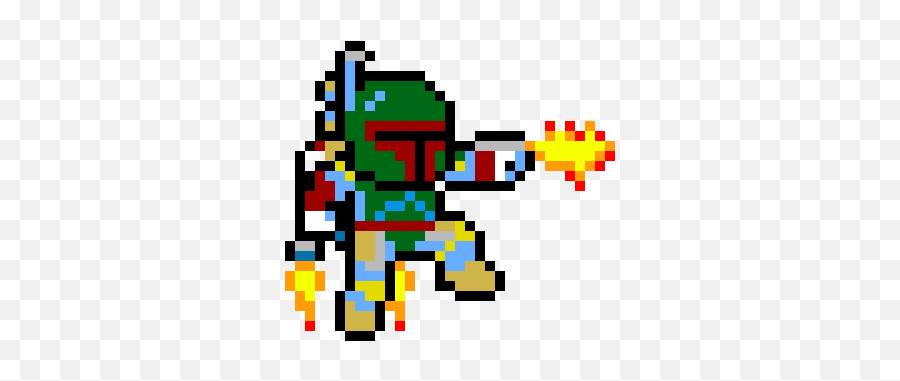 Boba Fett Pixel Art Maker - 8 Bit Star Wars Png Emoji,Boba Fett Emoticon Art