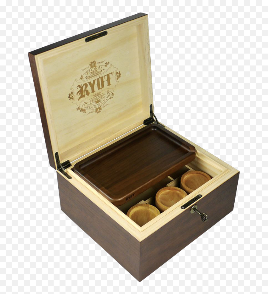 Ryot Lock - R Box With Walnut Rolling Tray And 3 Storage Jars Emoji,Box For Pencils Simple Emojis