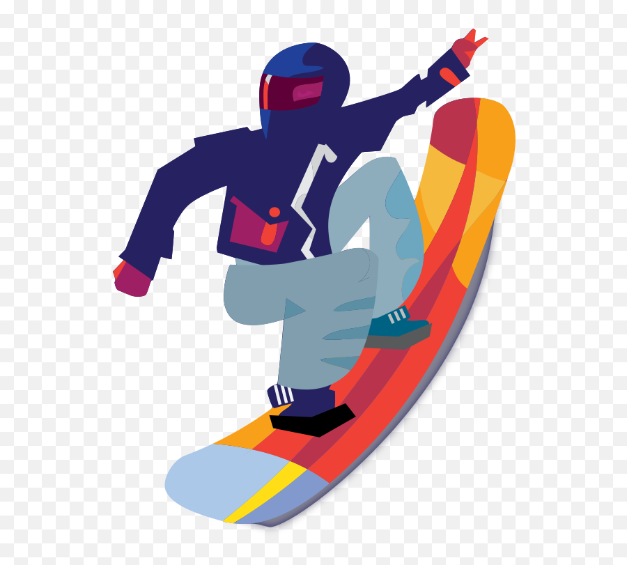 Snowboarder - Isolated Openclipart Emoji,Sledding Emoji