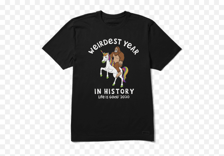 Mens Bigfoot Unicorn Weirdest Year - Huf Triangle Emoji,Unicorn Emoji T Shirt
