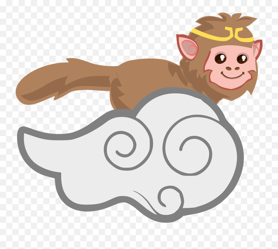 Monkey King Cloud Flying Free Picture - Monkey King Cloud Monkey King Cloud Emoji,3 Wise Monkeys Emoji