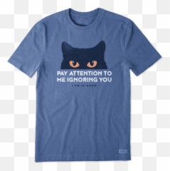 Pay Attention Cat Eyes Crusher Tee - Life Is Good Don T Stop Retrieving Emoji,Emoji Pajamas Men