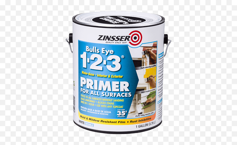 Zinsser Bulls Eye 1 - 23 Waterbase Primer Product Page Bullseye 123 Primer Emoji,Emoticon |3