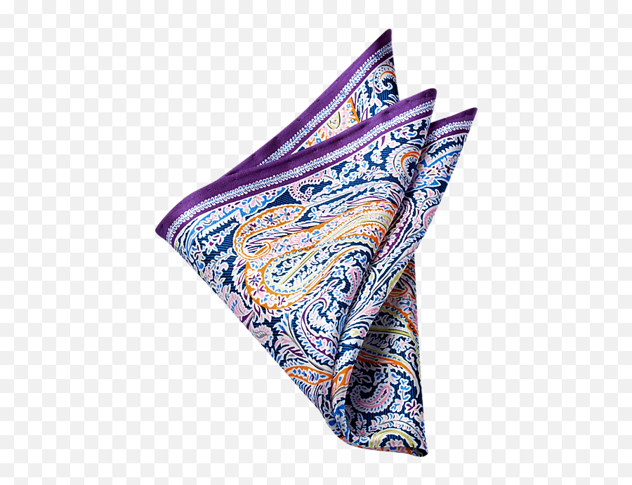 Egara Violet Bold Paisley Pocket Square - Decorative Emoji,Emotion Leaf Friendship Violet