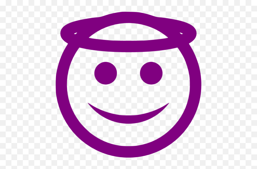 Purple Angel Icon - Emojis Black White,Angel Crown Emoticon