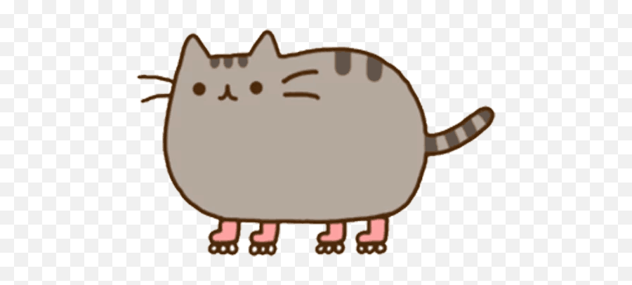 Cat Pusheen Roller Skating Quad Skates - Transparent Cute Animals Gif Emoji,Pusheen Cat Emoji