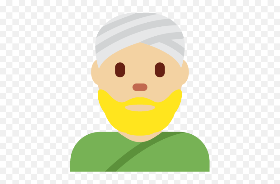 Man Wearing Turban Medium - Light Skin Tone Emoji Download,All Skin Colors Emojis