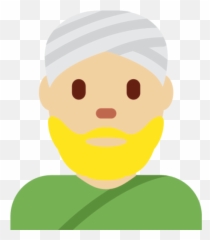 Man Wearing Turban Medium - Light Skin Tone Emoji Download,All Skin Colors Emojis