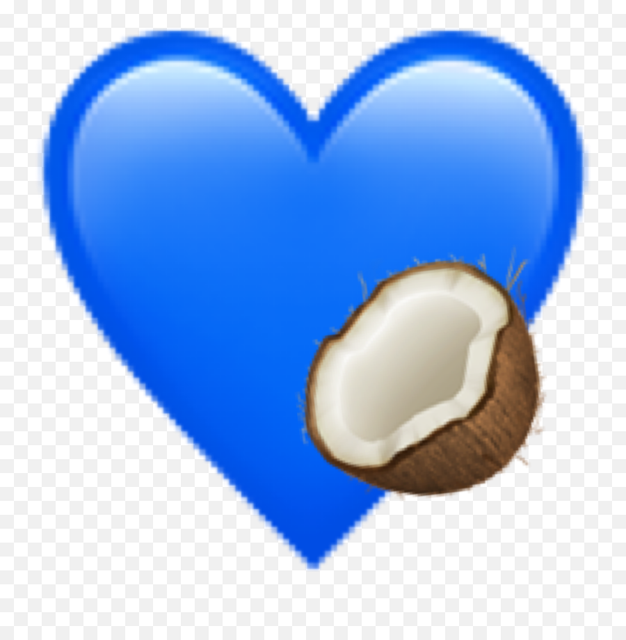 Blue Azul Coco Coconut Heart Corazon - Lovely Emoji,Coco Emoji