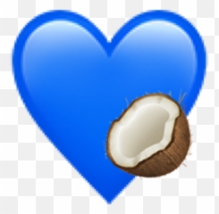 Blue Azul Coco Coconut Heart Corazon - Lovely Emoji,Coco Emoji
