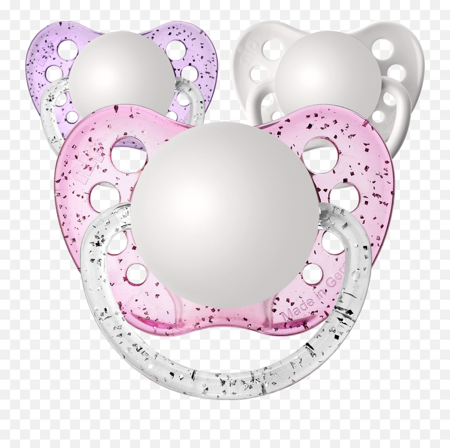 Party Pack Personalized Pacifiers 3 Pack - Girly Emoji,Pacifier Emoji