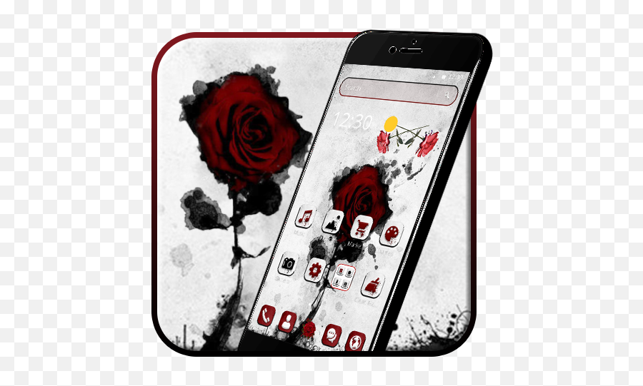 Ink Red Rose 2d Theme - Iphone Emoji,Rose Emoji Android