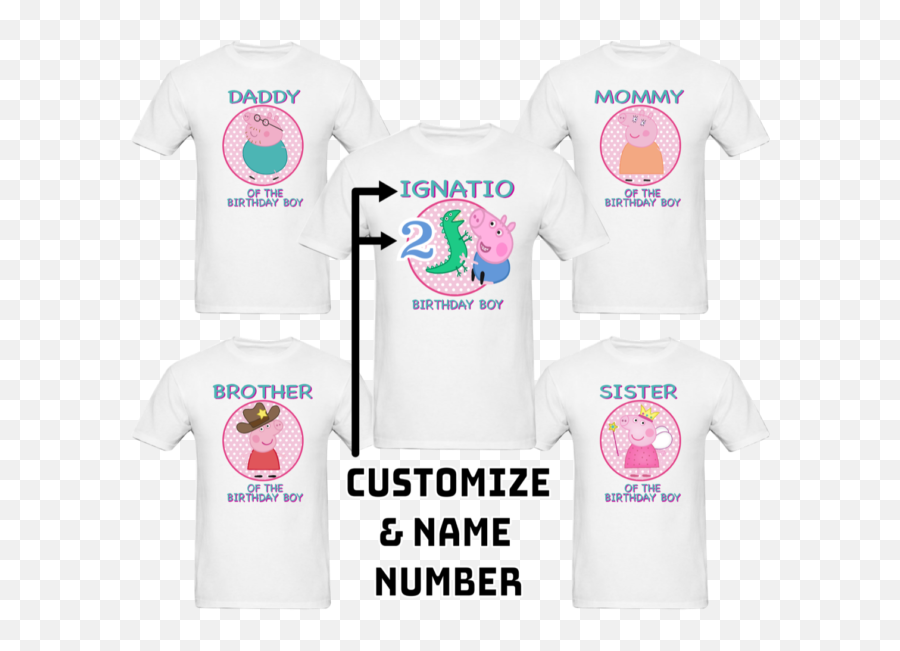 Peppa Pig Birthday Outfit Birthday - Personalized Pokemon Family Birthday Shirt Emoji,Boys Emoji Tee