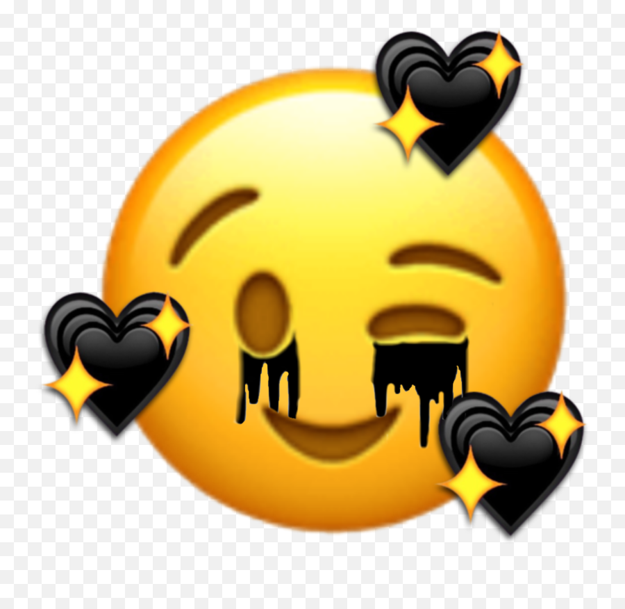 Emoji Blackhearts Sticker - Png Moon Emoji,Super Happy Emoji