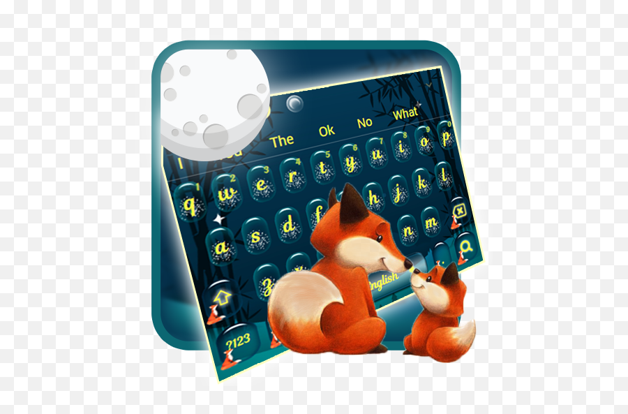 Cute Moon Light Fox Keyboard Theme - Fox Emoji,Fox Emojis